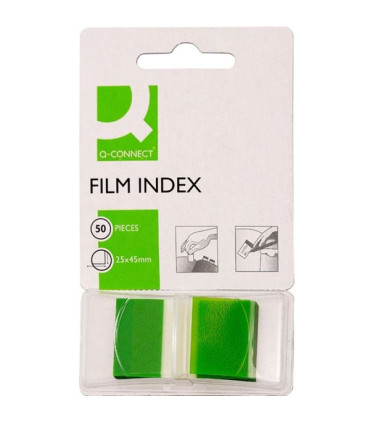 Samolepicí záložky Q-Connect, fóliové, zelené