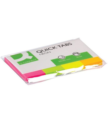 Samolepicí záložky Q-Connect, papírové, 4 barvy