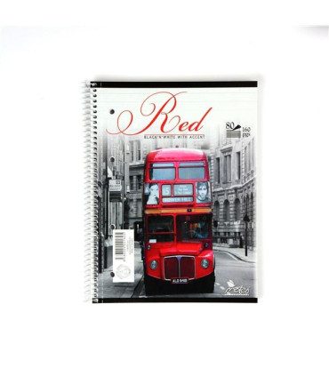 Blok, A4, se spirálou, 80 listů, linkovaný