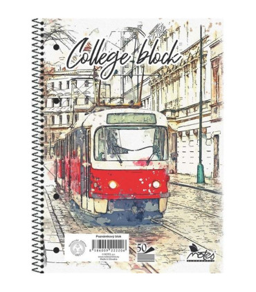 Blok, A5, se spirálou, 50 listů, linkovaný