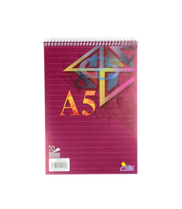 Blok, A5, se spirálou nahoře, linkovaný