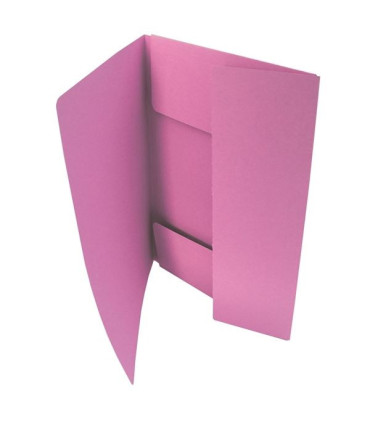 Papírové desky se třemi chlopněmi A4 růžové, 50 ks