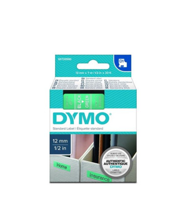 Páska Dymo D1 šíře 12 mm, černá/zelená
