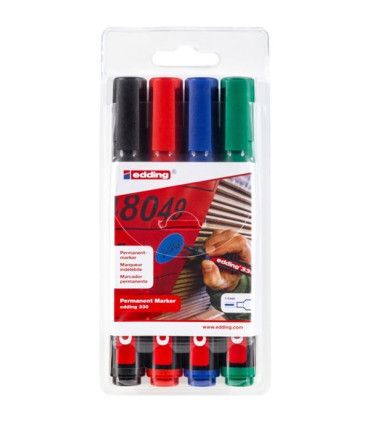 Permanentní popisovač edding 330, zkosený, 4 barvy