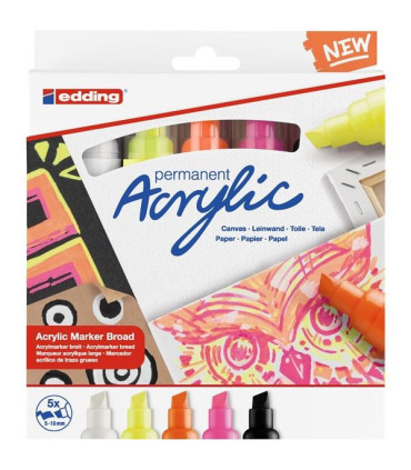 Popisovač akrylový e-5000/5 B, sada Neon