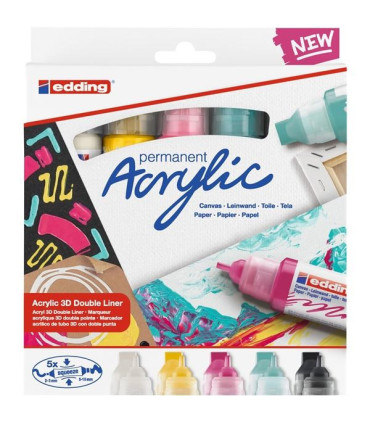 Popisovač akrylový e-5400/5 3D, sada Modern Basic