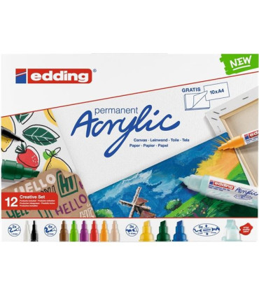 Popisovač akrylový, sada 12 barev Creative