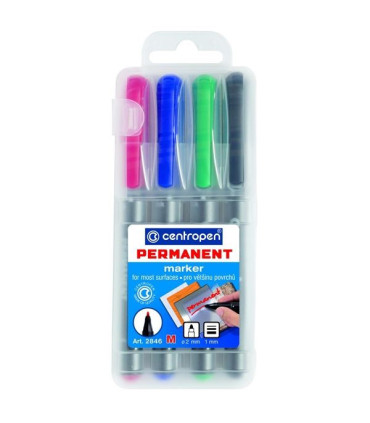 Permanentní popisovač Centropen 2846, sada 4 barev