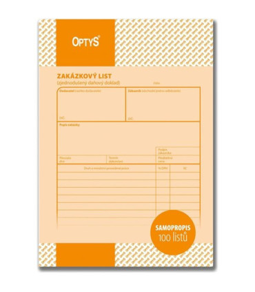 Zakázkový list NCR, A5