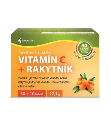 Vitamin C + rakytník - 40 tablet