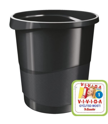 Odpadkový koš Esselte VIVIDA - plastový, 14 l, černý