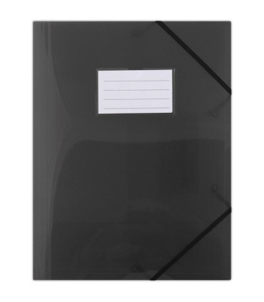 Desky s chlopněmi a gumičkou Donau - A4, plastové, černé, 1 ks