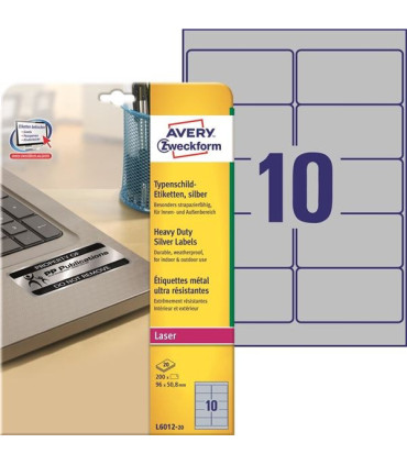 Velmi odolné etikety stříbrné, 96,0x50,8 mm,200 ks