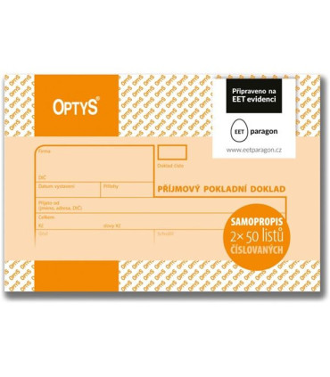 Příjmový pokladní doklad, číslovaný