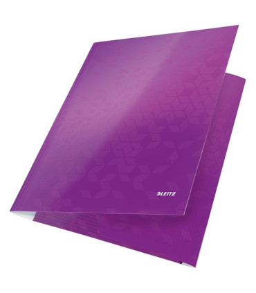 Desky s chlopněmi a gumičkou Leitz WOW - A4, purpurové, 1 ks