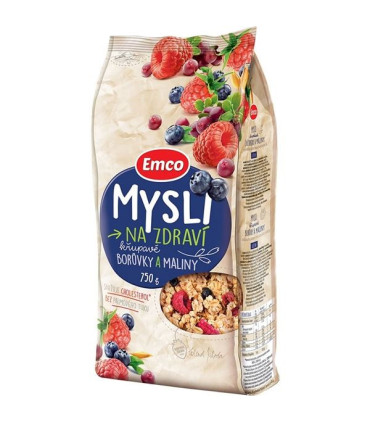 Křupavé Mysli Emco, borůvky a maliny, 750 g