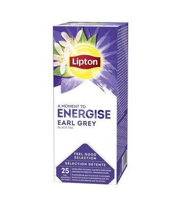 Černý čaj Lipton Energise - Earl grey, 25 x 2 g