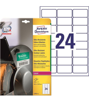 Ultra odolné etikety, 63,5 x 33,9 mm, 240 ks