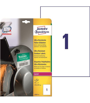 Ultra odolné etikety, 210 x 297 mm, 10 ks