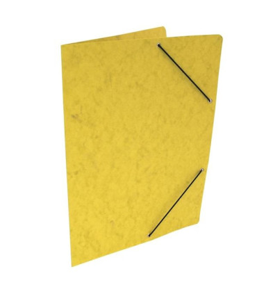 Prešpánové desky s gumičkou bez chlopní HIT Office - A4, žluté, 20 ks