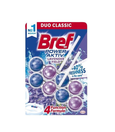 WC blok Bref Power Aktiv, lavender Field, 2x 50g