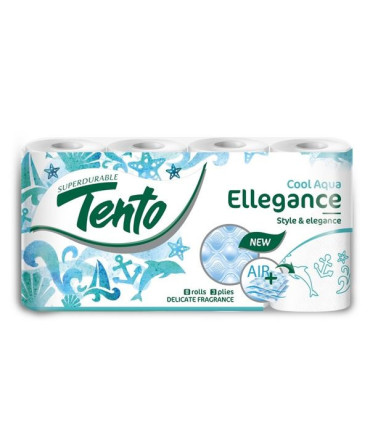 Toaletní papír Tento Cool Aqua, 3vrstvy, 8 rolí
