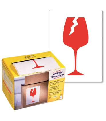 Etikety na zásilky KŘEHKÉ 74x100mm 200 ks