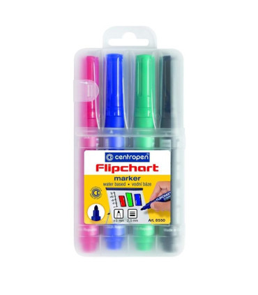 Popisovač na flipcharty Centropen 8550, 4 barvy