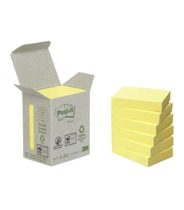 Recyklované bločky Post-it, 38 x 51 mm, žluté