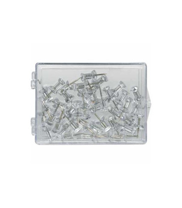 Připínáčky na korkové tabule - transparentní, 100 ks