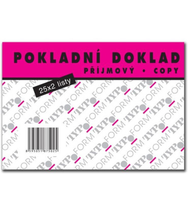 Příjmový pokladní doklad, nečíslovaný, 2x 25 listů