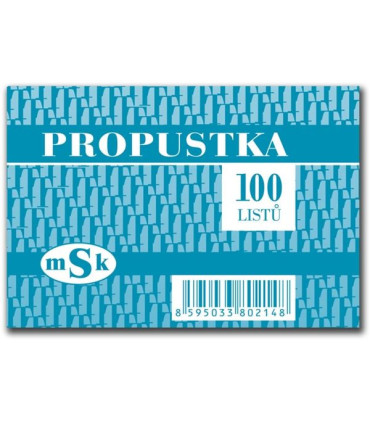 Propustka, A7, 100 listů