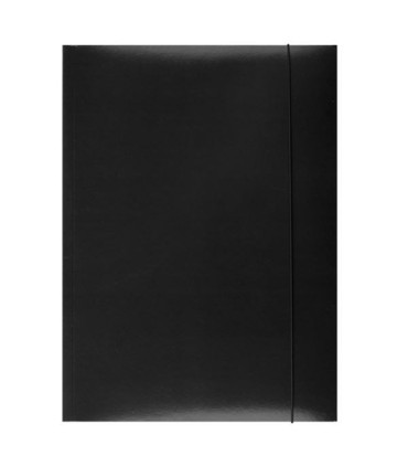 Papírové desky s gumičkou - A4, s chlopněmi, černé, 1 ks