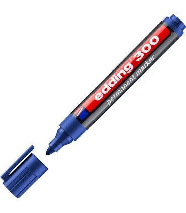 Permanentní popisovač edding 300, kulatý, modrý