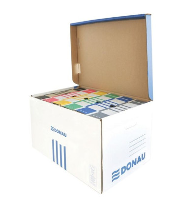Archivační krabice s víkem Donau A4 nebo A3 - kartonové, modré, 37 x 55,8 x 31,5 cm, 5 ks