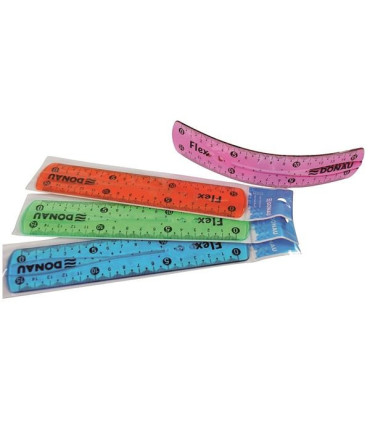 Plastové pravítko Donau flexi - 15 cm, mix barev