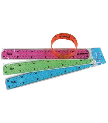 Plastové pravítko Donau flexi 30 cm, mix barev