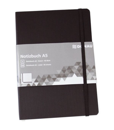 Zápisník DONAU, A5, linkovaný, černý