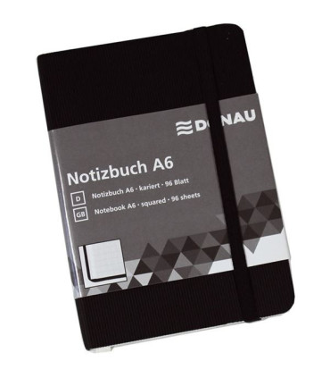 Zápisník DONAU, A6, čtverečkovaný, černý