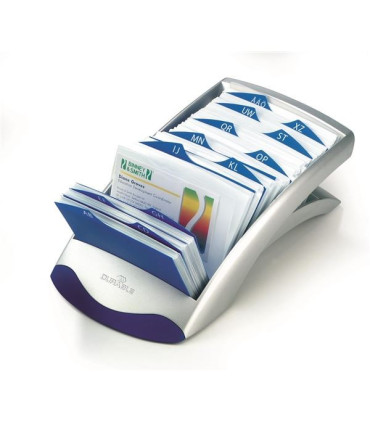 Stolní vizitkář Durable Visifix, stříbrný/modrý