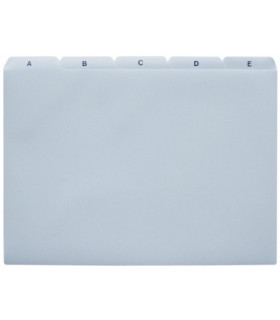 Rozlišovače do kartoték A4 - PVC, potištěné A-Z, 25-dílné, šedé