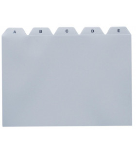Rozlišovače do kartoték A5 - PVC, potištěné A-Z, 25-dílné, šedé