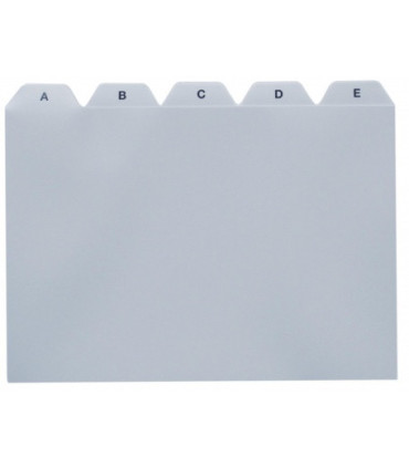 Rozlišovače do kartoték A5 - PVC, potištěné A-Z, 25-dílné, šedé