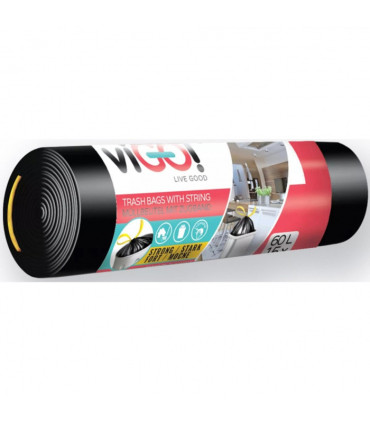 Pytle na odpadky - zatahovací, 60 l, 25 mic, 15 ks