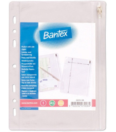 Euroobaly na zip Bantex - A5, PVC, 140 mic, 10 ks