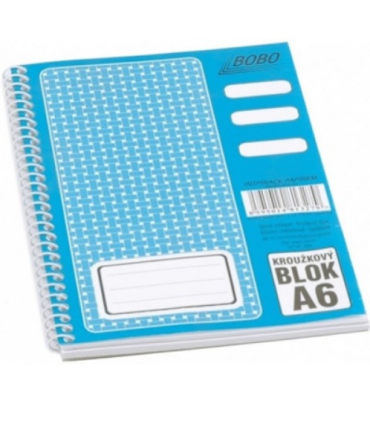 Blok, A6, s boční vazbou, čistý, 50 listů