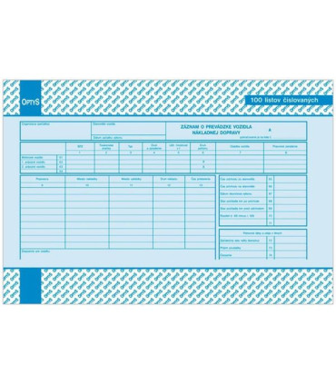 Záznam o prvádzke vozidla nákladnej dopravy A4