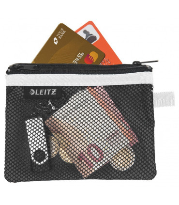 Dvojitá textilní kapsa WOW 14,0 x 10,5 x 0,6 cm, malá, černá