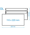 Obálky DL - samolepicí, recykl, 22,0 x 11,0 cm,  1000 ks