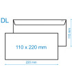 Obálky DL - obyčejné, 22 x 11 cm, 500 ks